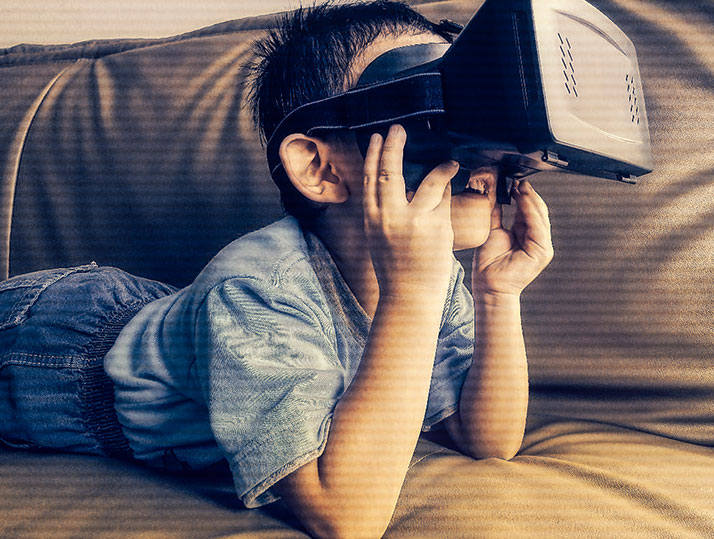 Kid with VR headset