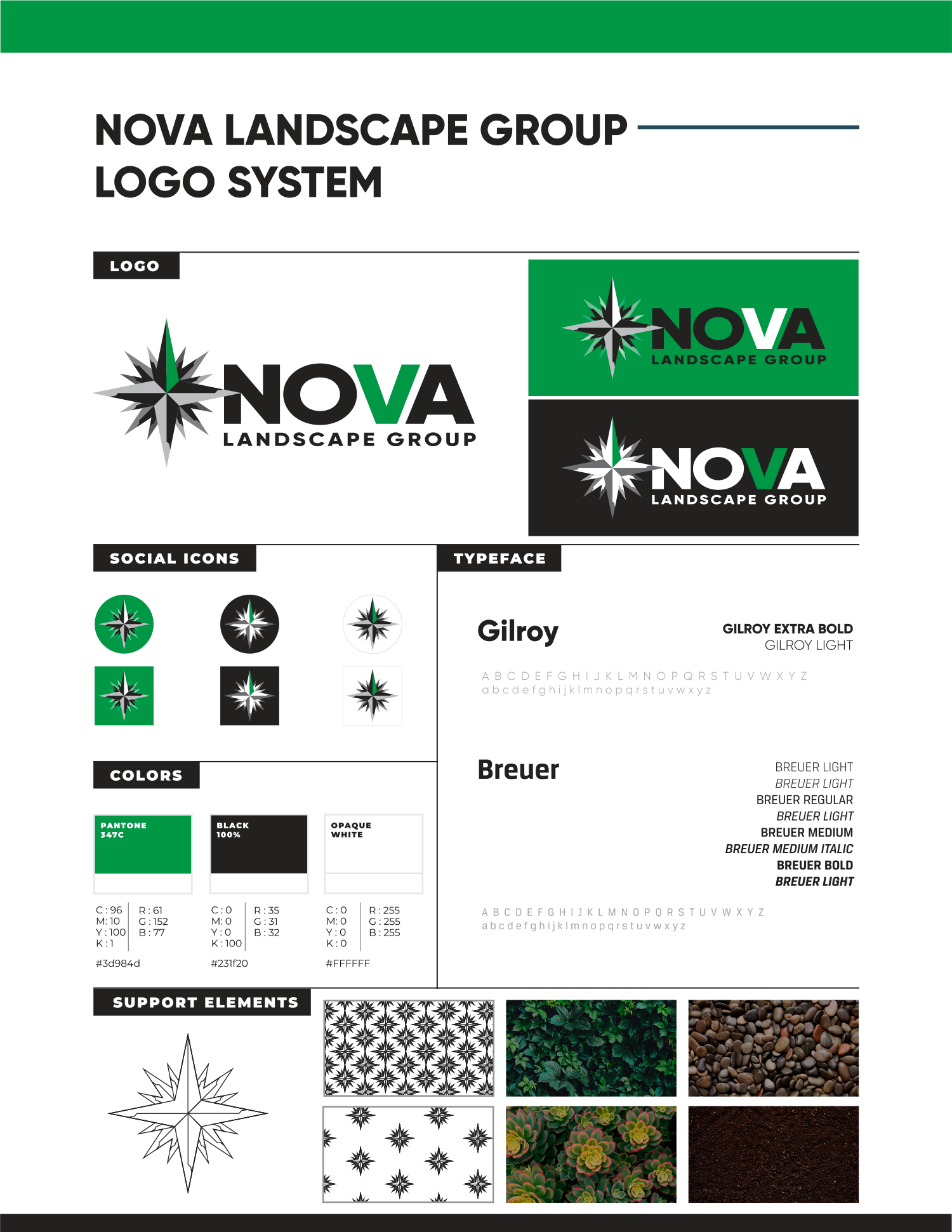 Nova Landscape Group Branding Sheet